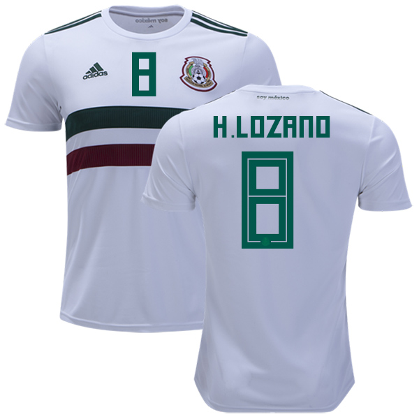 Mexico #8 H.Lozano Away Kid Soccer Country Jersey - Click Image to Close